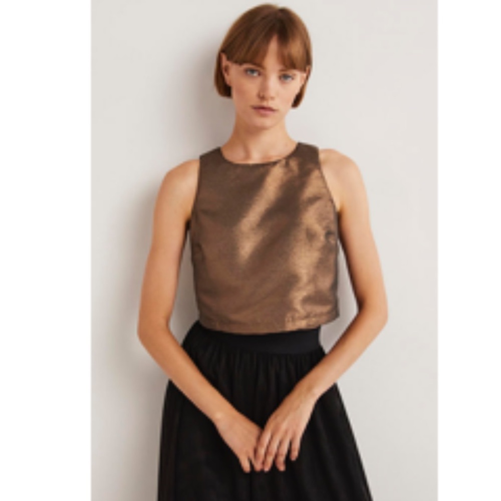 Boden Scarlett Crop Top Metallic